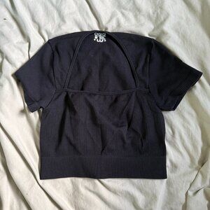 Ribbed square neck crop top